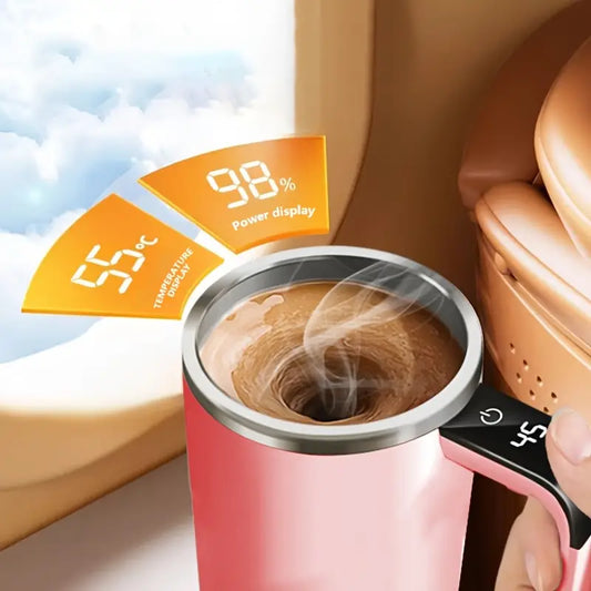 Stainless Steel Magnetic Self Stirring Coffee Mug