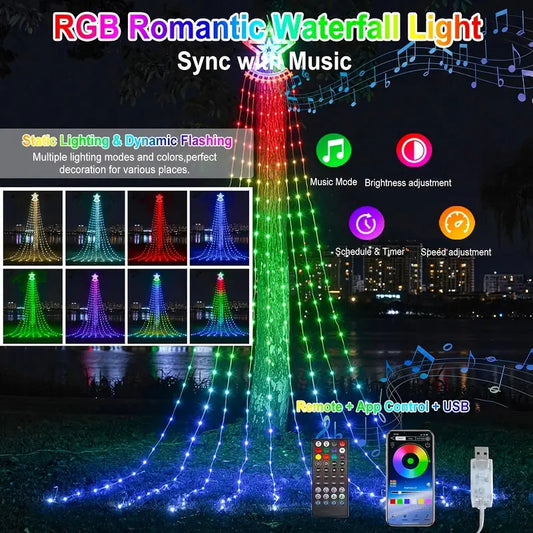 350LEDs 11.8Ft Christmas Tree with RGB Smart Display